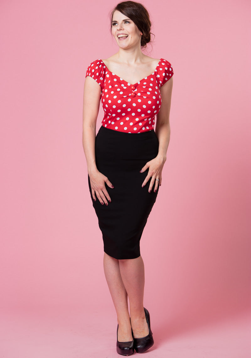 Polly Black Pencil Skirt Kynähame-Collectif-Miss Windy Shop