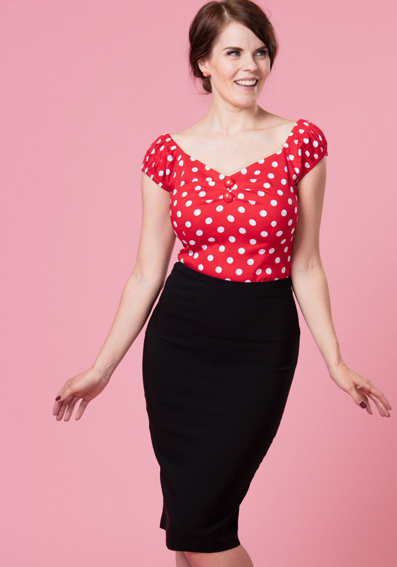 Polly Black Pencil Skirt Kynähame-Collectif-Miss Windy Shop