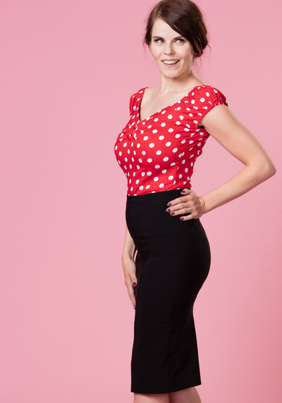 Polly Black Pencil Skirt Kynähame-Collectif-Miss Windy Shop