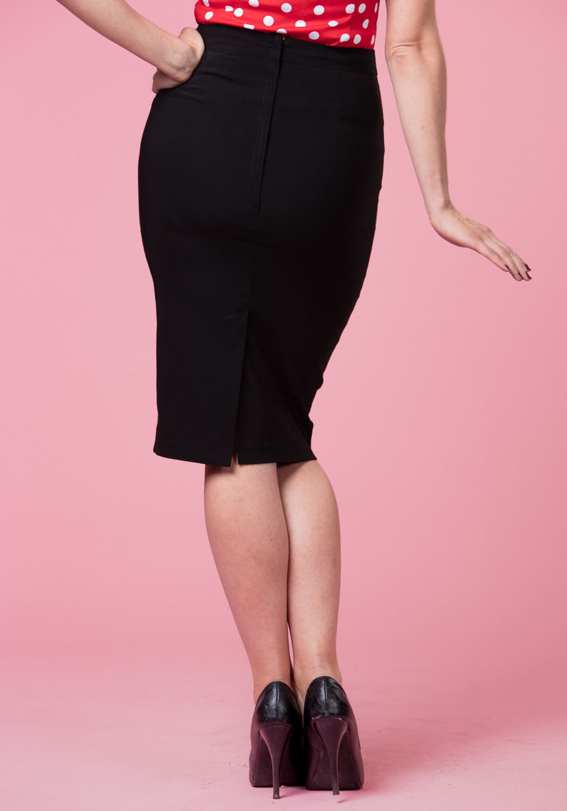 Polly Black Pencil Skirt Kynähame-Collectif-Miss Windy Shop